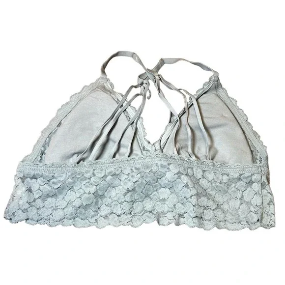 Aerie Size Large Light Blue Lace Bralette Adjustable Crisscross Back Delicates - Picture 2 of 16